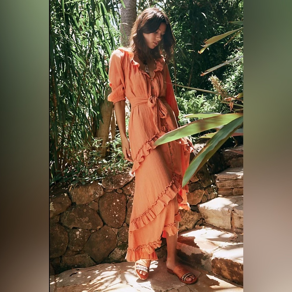 Free people oh so romantic maxi dress